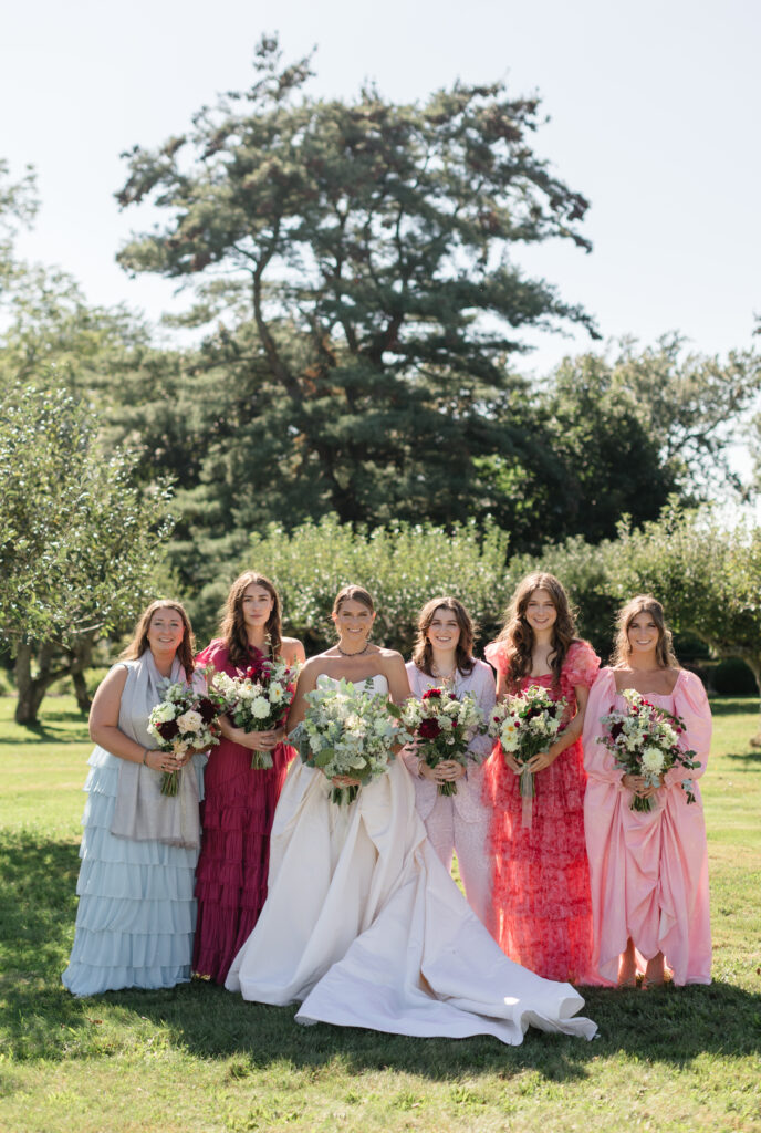 Upstate new york wedding photography of bride and her bridesmaids.