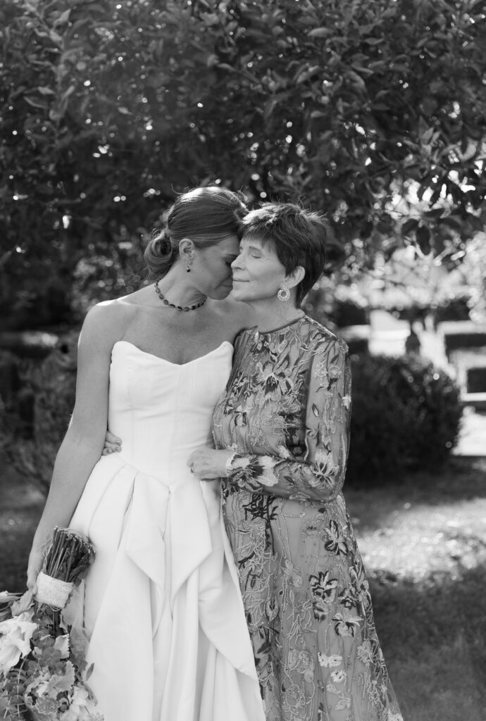 Upstate new york wedding photography of bride and her mom.