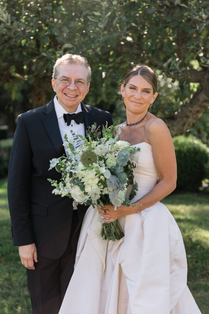 Upstate new york wedding photography of bride and her dad.