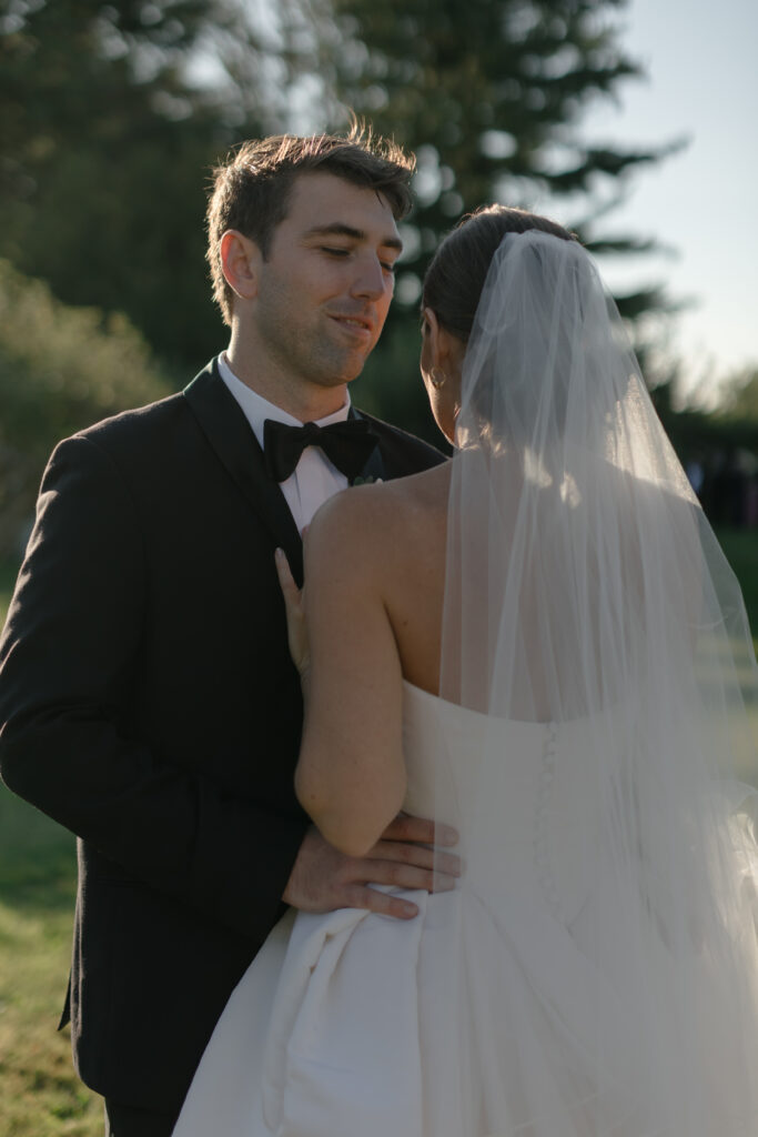 Bride and groom wedding day portraits at upstate new york wedding venue in the Finger Lakes Region.