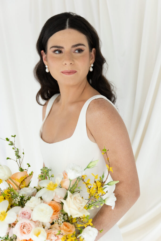 Romantic bridal portraits for a spring wedding in Upstate New York.