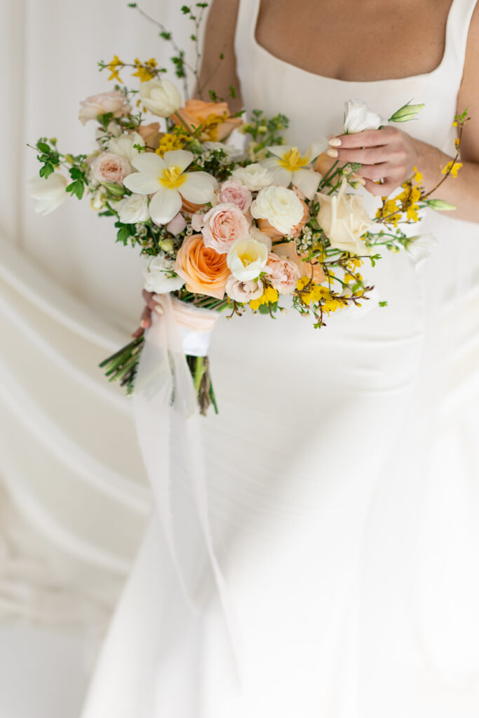 Romantic bridal portraits for a spring wedding in Upstate New York.