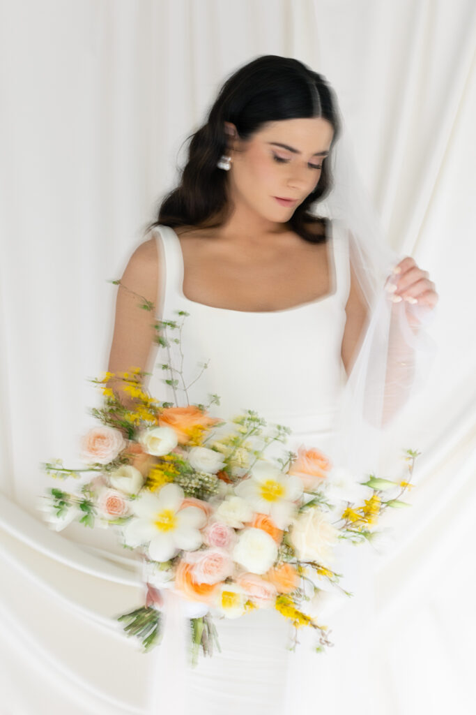 Romantic bridal portraits for a spring wedding in Upstate New York.