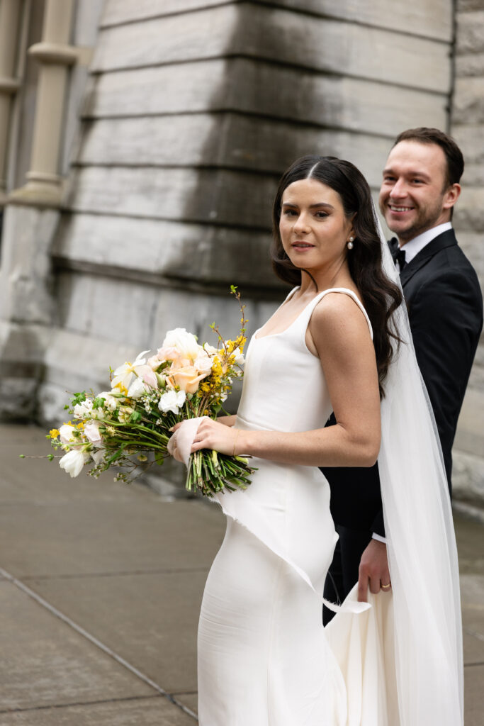 Romantic bride and groom portraits on their wedding day in Upstate New York.