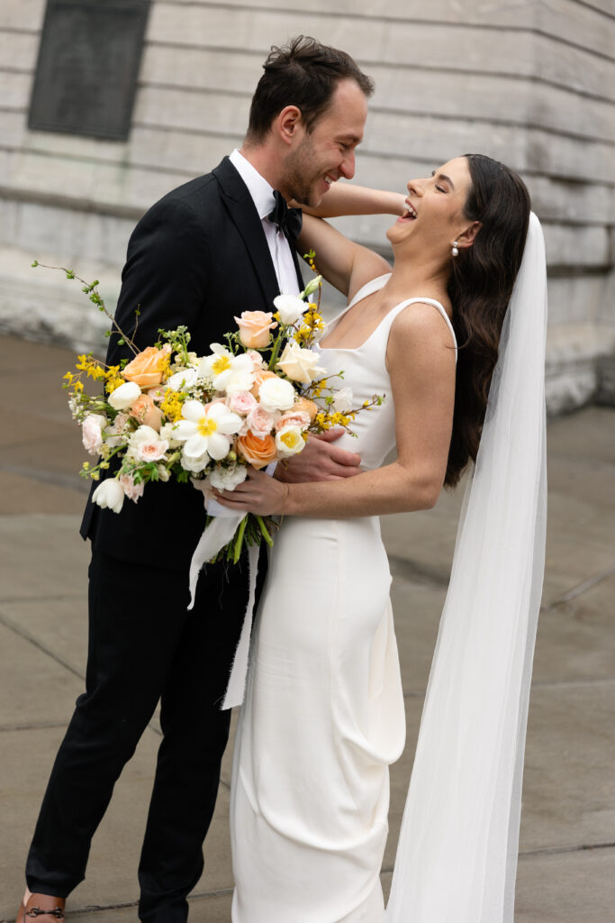 Romantic bride and groom portraits on their wedding day in Upstate New York.