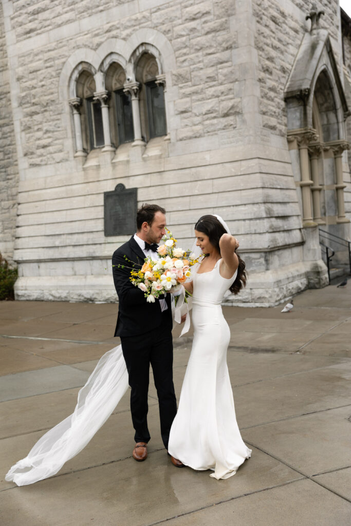 Romantic bride and groom portraits on their wedding day in Upstate New York.