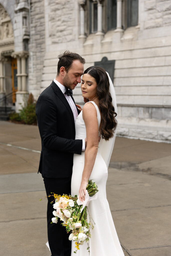 Romantic bride and groom portraits on their wedding day in Upstate New York.