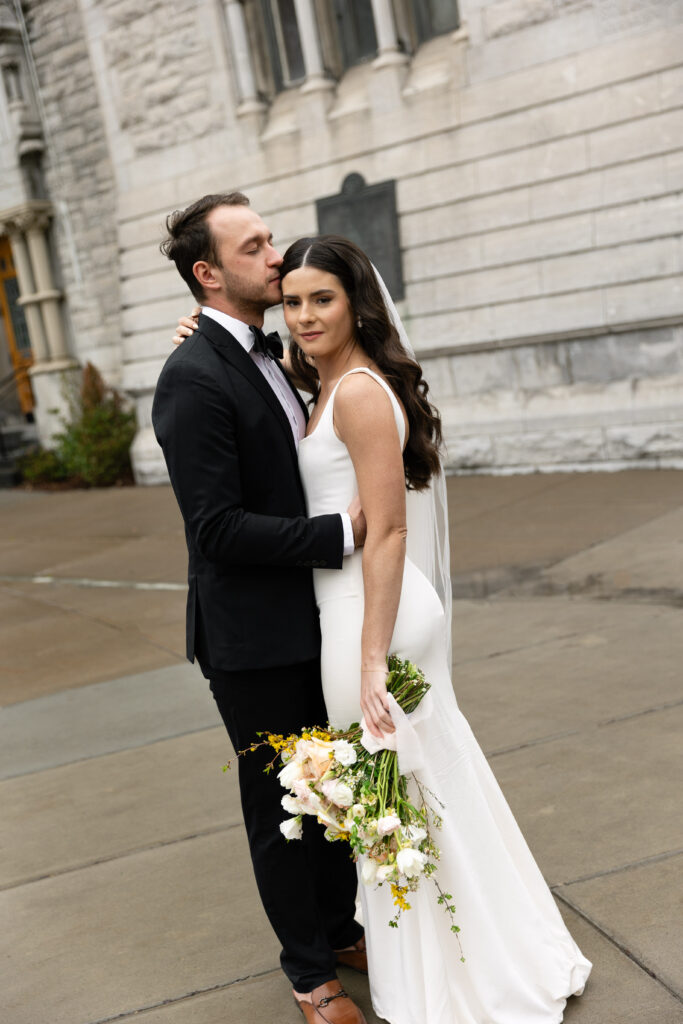 Romantic bride and groom portraits on their wedding day in Upstate New York.