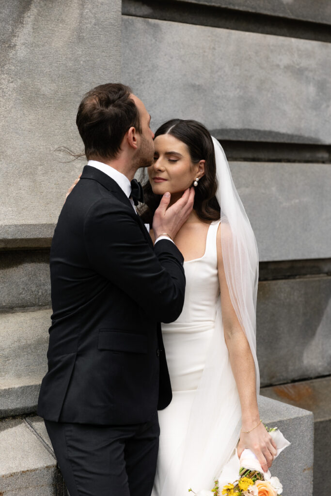 Romantic bride and groom portraits on their wedding day in Upstate New York.