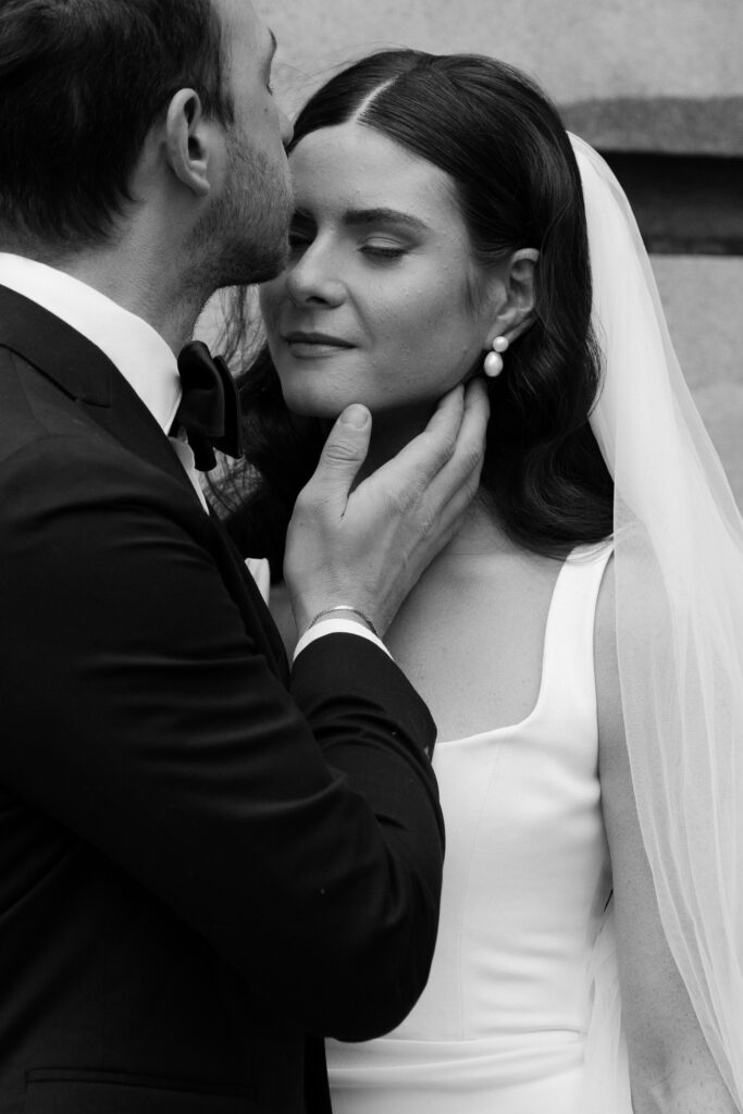 Romantic bride and groom portraits on their wedding day in Upstate New York.